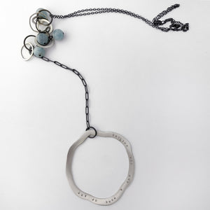 Work of Art necklace with Aquamarine